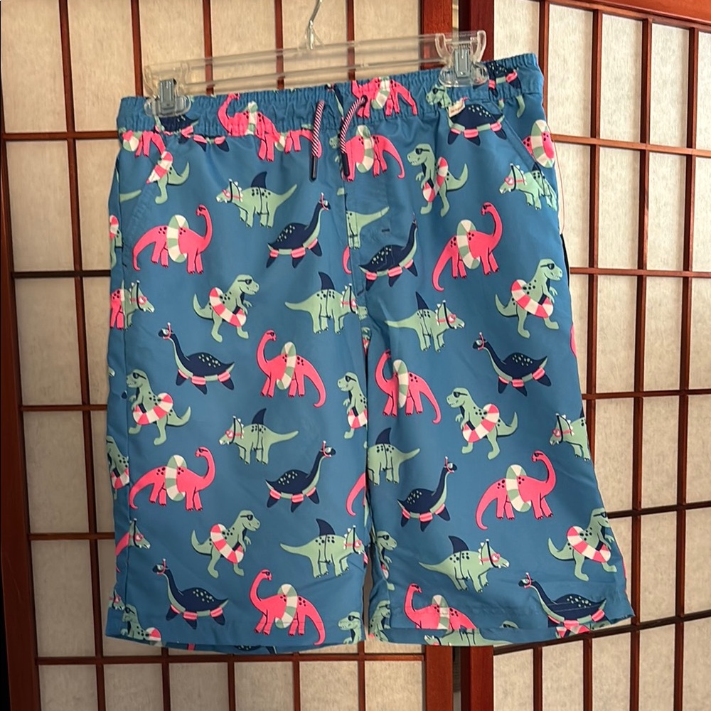 NWT Cat & Jack Blue Dinosaur Swim Shorts